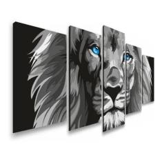 Imagem de Quadro Decorativo 129X63 Sala Quarto Leão Luxo Judá
