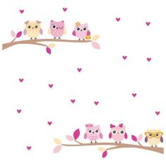 Imagem de Adesivo De Parede Infantil Corujinhas No Galho