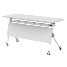 Imagem de Mesas de Conferência Mesa Dobrável De Madeira Moderna Para Sala De Conferências Com Estrutura De Metal, Mesa De Reuniões Portátil Móvel, Mesa De Escritório Para Treinamento De Seminários, Armazenament