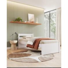Imagem de Cama Solteiro em Madeira Maciça 0,90x190cm Unique Yescasa Branco