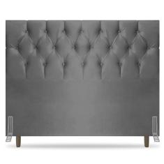 Imagem de Cabeceira Cama Box Casal King Size Madrid 195cm Suede Cinza