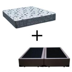 Imagem de Cama Box King 193 Tecido Sintético Marrom Com Colchão Alegro Bello Box