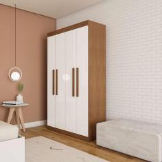 Imagem de Guarda-Roupa Solteiro Flórida 4 Pt Imbuia E Off White