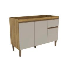 Imagem de Balcão de Cozinha Margarida sem Tampo 3 pt 1 gv Mel e Arenas