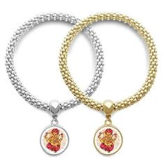 Imagem de Pulseira DIYthinker Budismo Religião Budista Elefante Amante Lótus Casal Pingente Joias Corrente