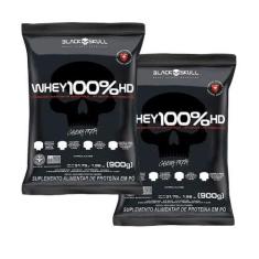 Imagem de Kit 2X Whey Protein Baunilha E Chocolate 900G Black Skull