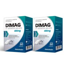 Imagem de Kit 2 Dimag Dimalato De Magnésio 400Mg 60 Capsulas Maxinutri