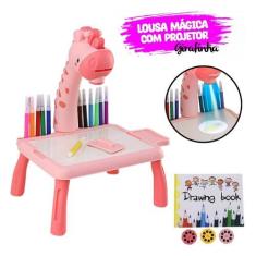 Imagem de Lousa Mágica Girafa Rosa Desenhe na Mesinha com Projetor Didático e Ap