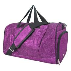 Imagem de NGIL Bolsa esportiva de ginástica com glitter Cheers com compartimento para sapatos e bolsas de viagem para mulheres, bolsa de ginástica, bolsas noturnas para mulheres, bolsa de torcida, Glitter -