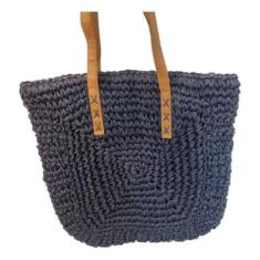 Imagem de Bolsa Feminina Palha Ombro Resistente Moderna Praia Media - Alwy, Azul