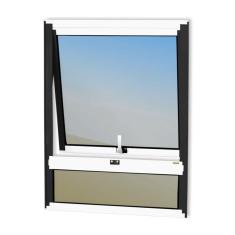Imagem de Janela de Alumínio Maxim-Ar com Bandeira 80x80cm Vidro Espelhado Confort Brimak Mix Preto