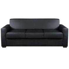 Imagem de Sofá Basic 3 Lugares Couro Preto 2,00 M