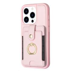 Imagem de Capa de couro com suporte de anel para cartões Solt para iPhone 14 Pro Max 13 12 11 XS XR 6 7 8 Plus SE 2022 2022 Capa de telefone tipo carteira, rosa, para iPhone XS Max