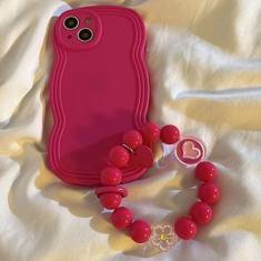 Imagem de Pulseira 3D Love Heart Strap Case Ondulada Para Samsung S23 S20 S21 FE S22 Plus A54 A 42 50 51 52 53 70 71 72 73, Rosa, Para S22