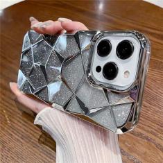 Imagem de Luxo colorido chapeamento borda gradiente glitter silicone capa macia para iPhone 14 Pro Max 15 13 12 11 capa traseira transparente, tira, para iPhone 12 ProMax