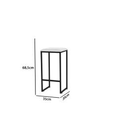 Imagem de Banqueta Alta Decorativa Donna Estofada Armação Preto