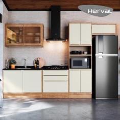 Imagem de Cozinha Modulada Completa Herval Ten, 100% Em Mdf Com 6 Peças, 280 Cm