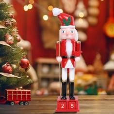 Imagem de Decorações de quebra-nozes de Natal, boneco de quebra-nozes de madeira de 38 cm, ornamento colecionável, quebra-nozes soldado para mesa, mesa, casa, decoração de Natal, decoração de Natal, decoração