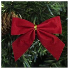 Imagem de Enfeite Árvore Natal Laço Vermelho 7cm 18 Unidades
