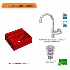 Imagem de Kit Cuba Q32 Com Torneira C50 E Válvula Abs Compace 