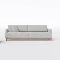 Imagem de Sofá Living Doha 2,28m em Linho Diamond Premium Cinza Claro - Home Mob