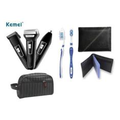 Imagem de Barbeador Elétrico maquina cortar cabelo aparador pelo 3 em 1 + Necess