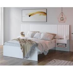 Imagem de Cama casal 100% mdf zara branco - village móveis