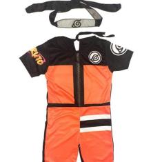 Imagem de Fantasia Infantil Dragon Ball Naruto Com Bandana - MWM, Laranja, Preto