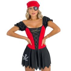 Imagem de Fantasia Pirata Feminino Adulto Festa Carnaval Halloween - Fashion Fan