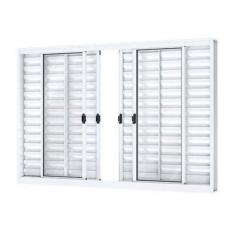 Imagem de Janela de Alumínio Veneziana de Correr Central 6 Folhas 100x200cm Riob