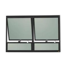 Imagem de Janela de Alumínio Maxim-Ar 2 Seções 80x120cm Vidro Mini Boreal Plus Brimak Preto