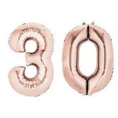 Imagem de Balão Metalizado Número 30 Rose Gold - 70cm