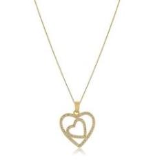 Imagem de Colar De Corações Com Zircônia Folheado Em Ouro 18k