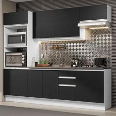Imagem de Armário de Cozinha Completa 100% Mdf 250cm Branco/preto Acordes Madesa 03