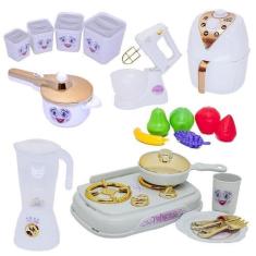 Imagem de Cozinha Infantil Branco Menina Frutinhas Princesa Fogão 14Pç - Altimar