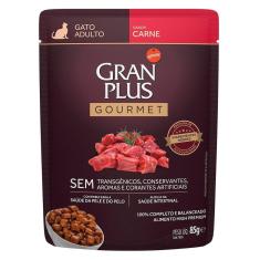 Imagem de Ração Úmida GranPlus Sachê Gourmet Carne para Gatos Adultos - 85 g