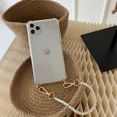 Imagem de Estojo de telefone com pulseira portátil pérola transparente com corrente para iPhone 11 12 13 14 pro Max 7 8 Plus X XR XS, A, para Iphone 13 mini
