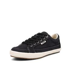 Imagem de Taos Moc Star 2 Tênis feminino – Design de lona fresca com palmilha removível, suporte de arco e sola leve durável para caminhada o dia todo e estilo diário, Preto envelhecido, 36