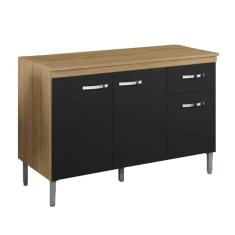 Imagem de Balcão de Pia para Cozinha 120 cm Graziela 3 Portas 1 Gaveta