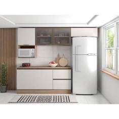 Imagem de Cozinha 6 Peças Vidro Ambiente Etna Carvalho Oak Off White  Poliman