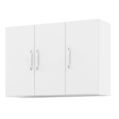 Imagem de Armário Aéreo Suspenso 3 Portas Parede Cozinha Quarto Branco - Beauty
