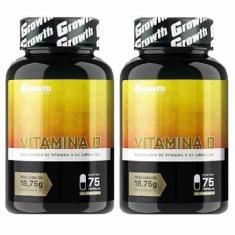 Imagem de Vitamina D 75 Cápsulas Growth Supplements Kit 2 Potes