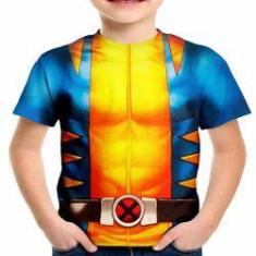 Camiseta Infantil Wolverine Traje Volverine Armadura