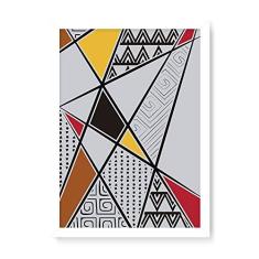 Imagem de Arte Maníacos Quadro Decorativo Textura Africana Linhas - 23x16,25cm (Moldura caixa em laca )