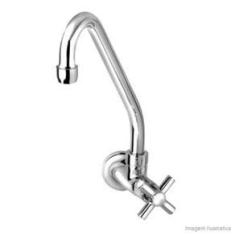 Imagem de Torneira 1168 para Cozinha Bica Movel Parede C-53 Sistema Volta de 1/4 LP Cromado