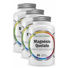 Imagem de 3x Magnésio Quelato (Bisglicinato de Magnésio) 60 capsulas de 500mg Flora Nativa do Brasil