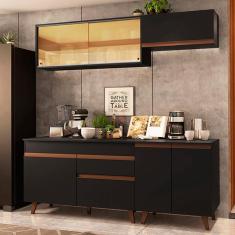 Imagem de Armário de Cozinha Compacta 190cm Preto Reims Madesa 01