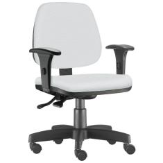 Imagem de Cadeira Giratória Job L02 Executiva Ergonômica Escritório Couro Sintético Branco - Lyam Decor