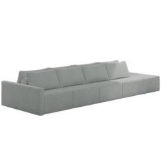 Imagem de Sofá Ilha Modular com Puff para Sala Living 392cm Georgia K04 Bouclê C