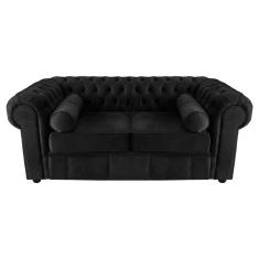 Imagem de Sofá Chesterfield 02 Lugares 1.80 Cm Cor Preto New Velu 004 Jr